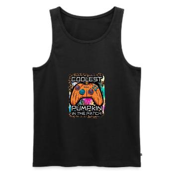 La citrouille la plus cool du Patch Gamer - Débardeur bio Premium Homme - noir - Devant - AI Model Male 178 light (178cm)