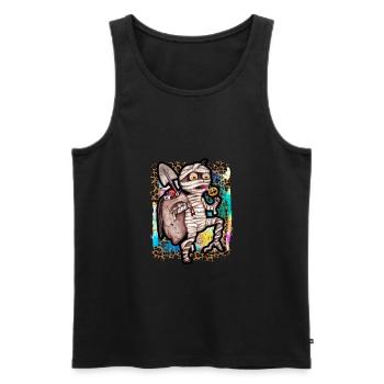 Halloween Zombie Momie Tie Dye - Débardeur bio Premium Homme - noir - Devant - AI Model Male 178 light (178cm)