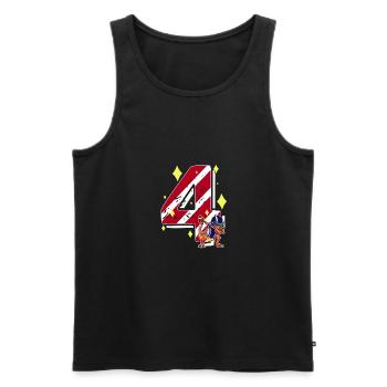 4 Jahre alter Dino American Football 4. Geburtstag - Männer Premium Bio Tank Top - Schwarz - Vorne - Michal (187cm)