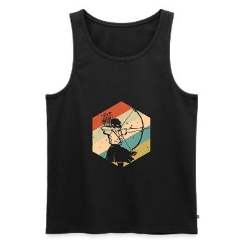 Archer Vintage Rétro - Débardeur bio Premium Homme - noir - Devant - Michal (187cm)