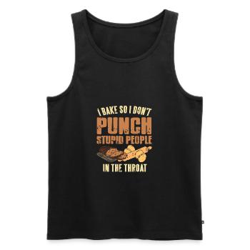 I Bake So I Don't Punch Stupid People Funny - Men's Premium Organic Tank Top - black - Front - Michal (187cm)