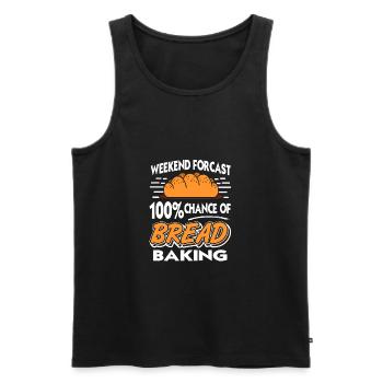 Prévisions du week-end 100% de chances de cuisson du pain - Débardeur bio Premium Homme - noir - Devant - Michal (187cm)