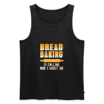 La cuisson du pain appelle et je dois aller au thé drôle - Débardeur bio Premium Homme - noir - Devant - Michal (187cm)