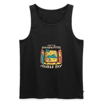 J’ai besoin d’être séahabilité Manele Bay Summer - Débardeur bio Premium Homme - noir - Devant - Michal (187cm)