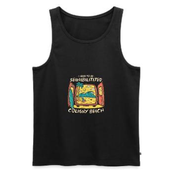 I Need To Be Seahabilitated Coligny Beach Summer - Männer Premium Bio Tank Top - Schwarz - Vorne - Michal (187cm)