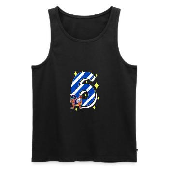 6 Jahre alt Dino American Football 6. Geburtstag - Männer Premium Bio Tank Top - Schwarz - Vorne - Michal (187cm)