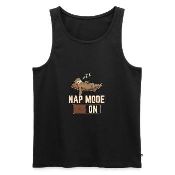 Nap Mode On Funny Sloth Lovers Lazy Sloths Cute Sl - Men's Premium Organic Tank Top - black - Front - AI Model Male 178 light (178cm)