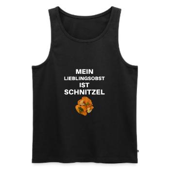 Mein Lieblingsobst ist der Schnitzel - Männer Premium Bio Tank Top - Schwarz - Vorne - AI Model Male 178 light (178cm)