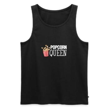 Popcorn Queen Cute Women's - Men's Premium Organic Tank Top - black - Front - Michal (187cm)