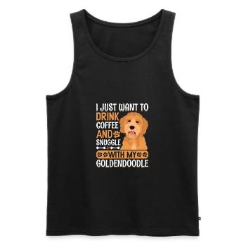 Kaffee Trinken Und Kuscheln Mit Goldendoodle - Männer Premium Bio Tank Top - Schwarz - Vorne - Michal (187cm)