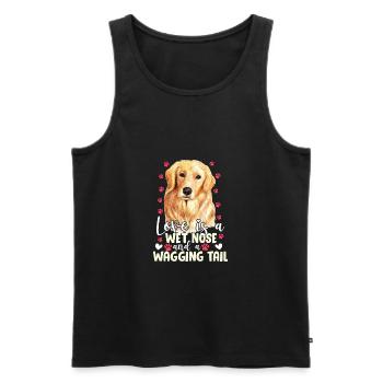Golden Retriever Love Is Wet Nose Wagging Tail - Débardeur bio Premium Homme - noir - Devant - Michal (187cm)