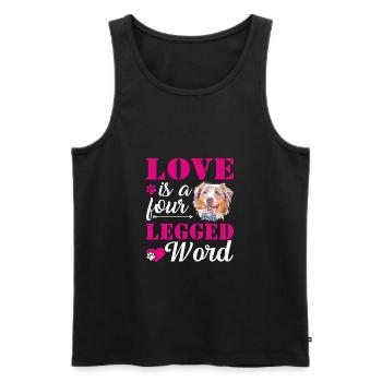 Australischer Schäferhund Liebe Vierbeiniges Wort - Männer Premium Bio Tank Top - Schwarz - Vorne - Michal (187cm)