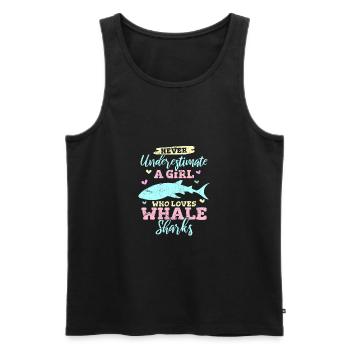 Never Underestimate A Girl Who Loves Whale Sharks - Männer Premium Bio Tank Top - Schwarz - Vorne - Michal (187cm)