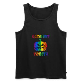 Came Out Tonite Halloween Pride - Men's Premium Organic Tank Top - black - Front - AI Model Male 178 light (178cm)