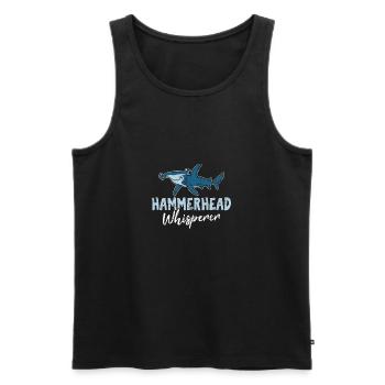 Hammerhead Whisperer Hammerhead Shark Sphyrna Funn - Men's Premium Organic Tank Top - black - Front - AI Model Male 178 light (178cm)