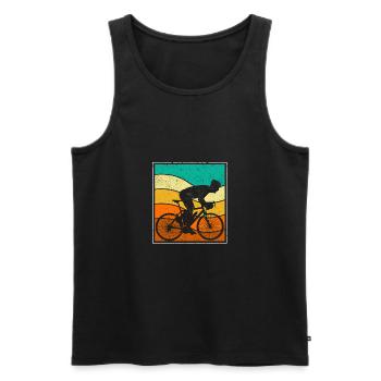 Bicycle Road Bike Road Bike Vintage Cycling Biker - Men's Premium Organic Tank Top - black - Front - Michal (187cm)