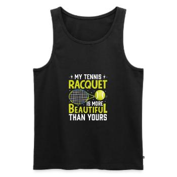 Tennis rackets more beautiful than your fun player - Men's Premium Organic Tank Top - black - Front - AI Model Male 178 light (178cm)