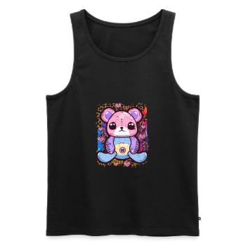 Kawaii Goth Teddy Bear - Men's Premium Organic Tank Top - black - Front - AI Model Male 178 light (178cm)