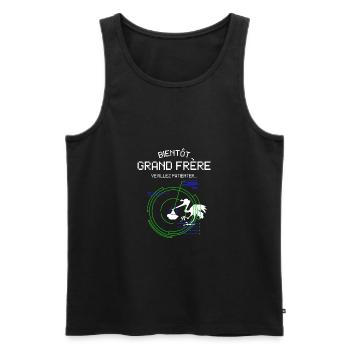 Bientôt Grand Frère Pour Futur Grand frère - Men's Premium Organic Tank Top - black - Front - AI Model Male 178 light (178cm)