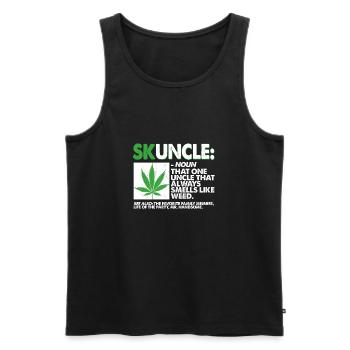 Skuncle Funny Uncle That Smells Like Weed - Men's Premium Organic Tank Top - black - Front - Michal (187cm)