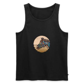Horse Tribal Abstract Art Native American - Men's Premium Organic Tank Top - black - Front - Michal (187cm)