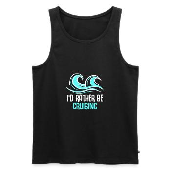 I'd Rather Be Cruising Kreuzfahrt - Männer Premium Bio Tank Top - Schwarz - Vorne - Michal (187cm)
