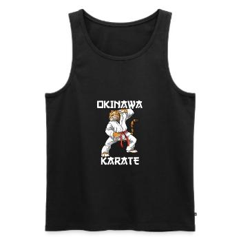 Karate Tiger - Okinawa Karate Japanische - Männer Premium Bio Tank Top - Schwarz - Vorne - Michal (187cm)