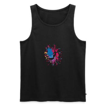 Surfer avec Paddle Board Color Splash - Débardeur bio Premium Homme - noir - Devant - Michal (187cm)
