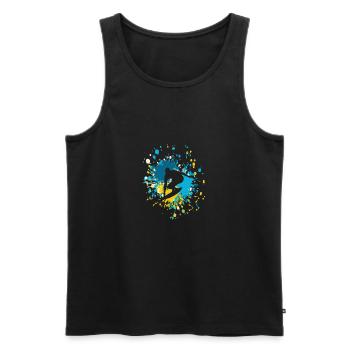 Best Surfer Color Splash - Männer Premium Bio Tank Top - Schwarz - Vorne - Michal (187cm)