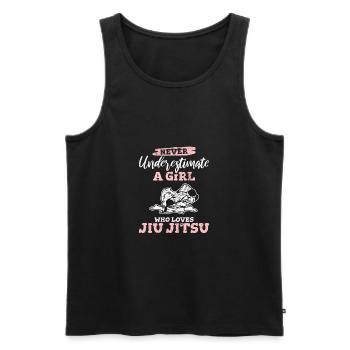 Ne sous-estimez jamais une fille qui aime le JiuJitsu BJJ - Débardeur bio Premium Homme - noir - Devant - Michal (187cm)