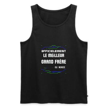 Le Meilleur Grand Frère Cadeau Scifi Futuriste - Men's Premium Organic Tank Top - black - Front - AI Model Male 178 light (178cm)