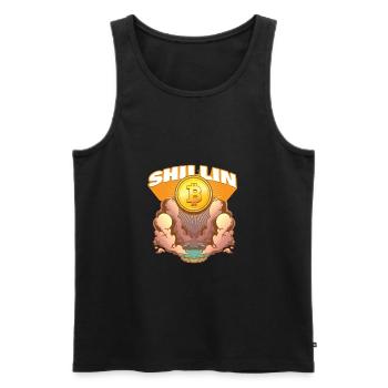 Lustiges Bitcoin und Kryptowährung Investor HODL - Männer Premium Bio Tank Top - Schwarz - Vorne - Michal (187cm)