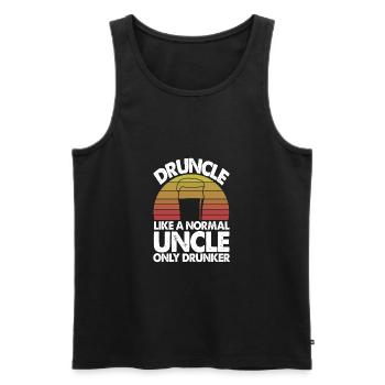 Druncle Like A Normal Uncle Only Drunker Fun Uncle - Men's Premium Organic Tank Top - black - Front - AI Model Male 178 light (178cm)