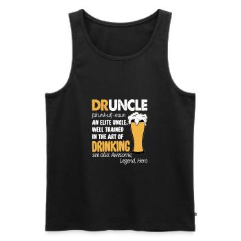 Druncle Drinking Uncle Funny - Men's Premium Organic Tank Top - black - Front - AI Model Male 178 light (178cm)