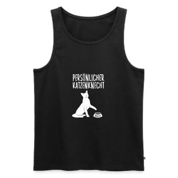 Persönlicher Katzenknecht lustiges Katzenhalter - Männer Premium Bio Tank Top - Schwarz - Vorne - AI Model Male 178 light (178cm)