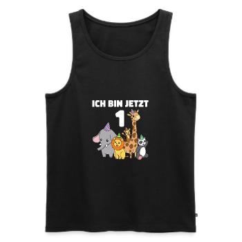 1 Geburtstag Tier Kinder - 1 Jahr Junge Mädchen - Männer Premium Bio Tank Top - Schwarz - Vorne - Michal (187cm)