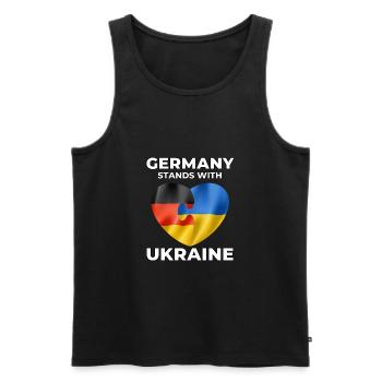 Germany supports Ukraine - Men's Premium Organic Tank Top - black - Front - Michal (187cm)
