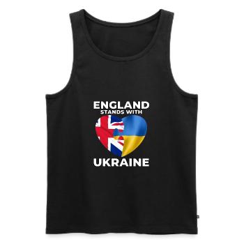 England supports Ukraine - Men's Premium Organic Tank Top - black - Front - Michal (187cm)