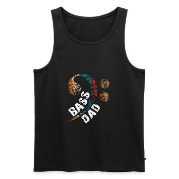 Papa plays bass Papa is bass player - Men's Premium Organic Tank Top - black - Front - Michal (187cm)