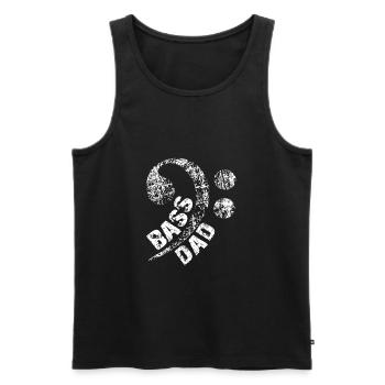 Papa plays bass Papa is bass player - Men's Premium Organic Tank Top - black - Front - Michal (187cm)