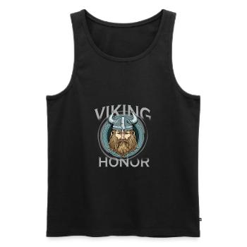 Walhalla Wikinger-Krieger - Nordische Kultur - Männer Premium Bio Tank Top - Schwarz - Vorne - Michal (187cm)