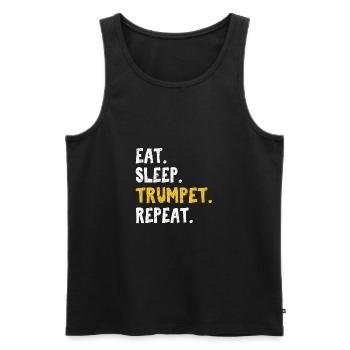 Eat Sleep Trumpet Repeat Funny Trumpet Player Marc - Men's Premium Organic Tank Top - black - Front - AI Model Male 178 light (178cm)