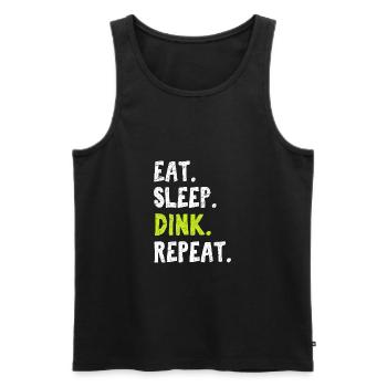 Eat Sleep Dink Repeat Funny Pickleball Pun Pickleb - Men's Premium Organic Tank Top - black - Front - AI Model Male 178 light (178cm)