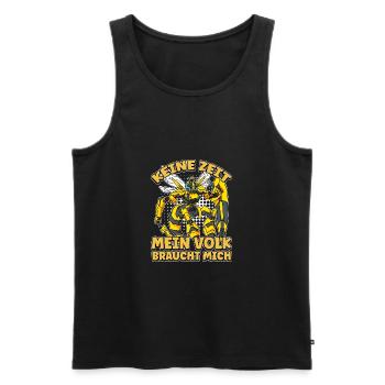 Keine Zeit Mein Volk braucht mich Imker Bienen - Männer Premium Bio Tank Top - Schwarz - Vorne - Michal (187cm)