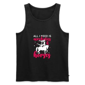 Voltigieren All I Need Is Acrobatics & Horses - Männer Premium Bio Tank Top - Schwarz - Vorne - Michal (187cm)