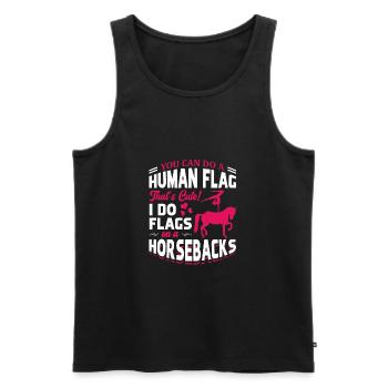 Voûter je fais des drapeaux à cheval - Débardeur bio Premium Homme - noir - Devant - Michal (187cm)