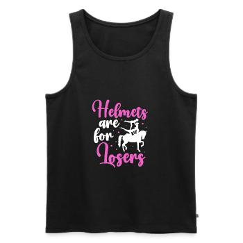 Voltigieren Helmets Are For Losers - Männer Premium Bio Tank Top - Schwarz - Vorne - Michal (187cm)