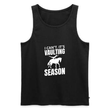 Voltigieren I Can’t It’s Vaulting Season - Débardeur bio Premium Homme - noir - Devant - Michal (187cm)