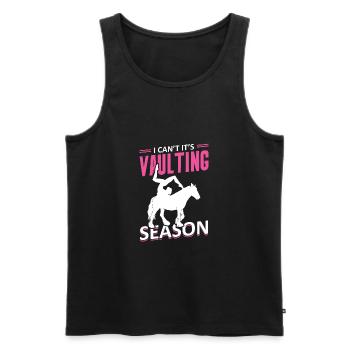 Voltigieren I Can’t It’s Vaulting Season - Débardeur bio Premium Homme - noir - Devant - Michal (187cm)