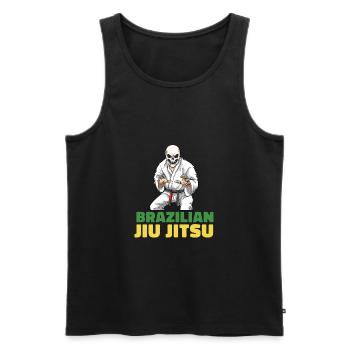 BJJ Skeleton - Brasilianisches Jiu Jitsu und - Männer Premium Bio Tank Top - Schwarz - Vorne - Michal (187cm)
